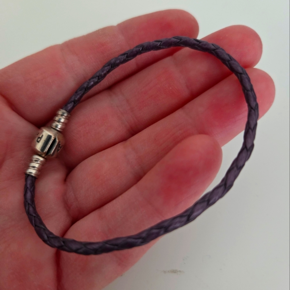 Pandora Purple Braided Bracelet with Silver Clasp